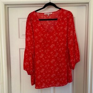 Collective Concepts Orange Floral Blouse